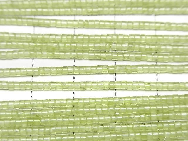 Peridot AA+ Röhren (Heishi) 2x2x1mm 1Strang Perlen (ca. 15 Zoll/37 cm)