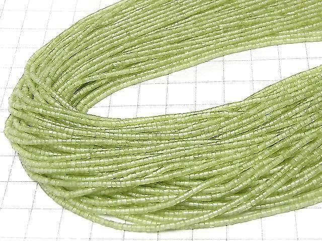 Peridot AA+ Röhren (Heishi) 2x2x1mm 1Strang Perlen (ca. 15 Zoll/37 cm)