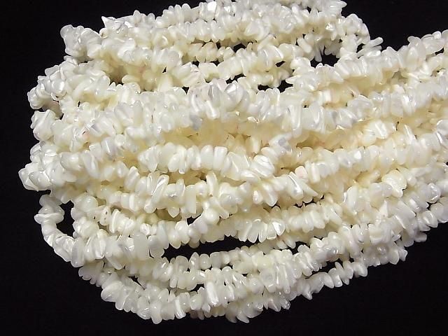 Perlmutt MOP Weiße Chips (Kleine Nugget) 1strang Perlen (ca. 30inch/76cm)