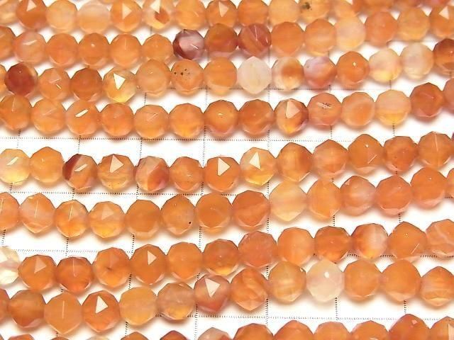 Hochwertig! Gemischte Karneol Stern facettiert Rund 6mm 1strang Perlen (ca. 14inch/35cm)