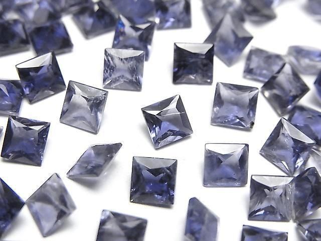 Hochwertiger Iolith AAA- Lose Steine Prinzessschnitt 5x5mm 3Stücke