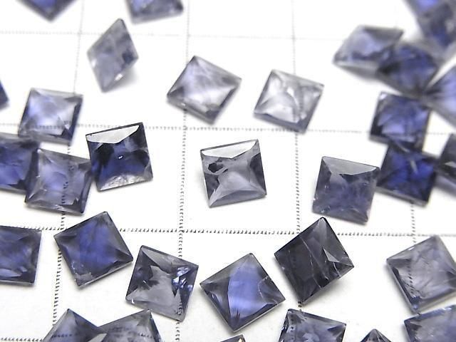 Hochwertiger Iolith AAA- Lose Steine Prinzessschnitt 5x5mm 3Stücke