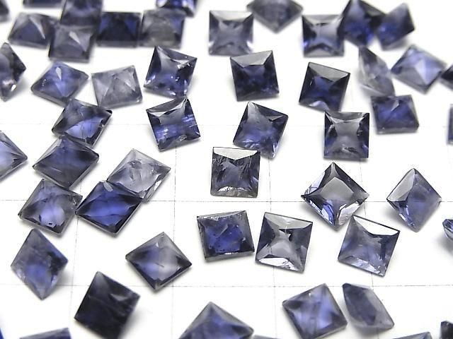 Hochwertiger Iolith AAA- Lose Steine Prinzessschnitt 5x5mm 3Stücke