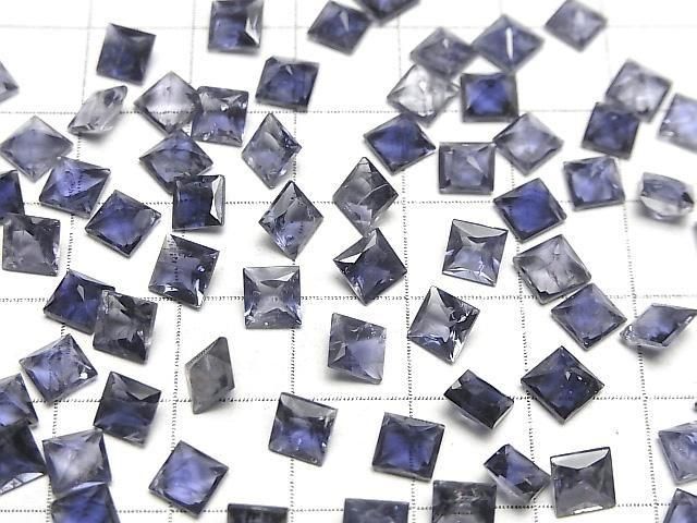 Hochwertiger Iolith AAA- Lose Steine Prinzessschnitt 5x5mm 3Stücke