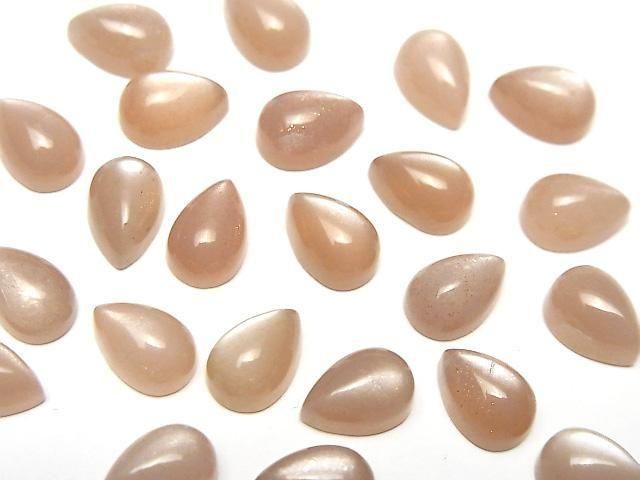 Pfirsich-Mondstein AAA- Tropfenform Cabochon 9x6mm 5Stücke