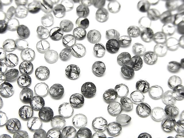Hochwertiger Turmalin-Quarz AAA- Lose Steine Rund facettiert 3x3mm 10Stücke