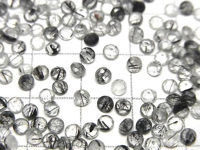 Hochwertiger Turmalin-Quarz AAA- Lose Steine Rund facettiert 3x3mm 10Stücke