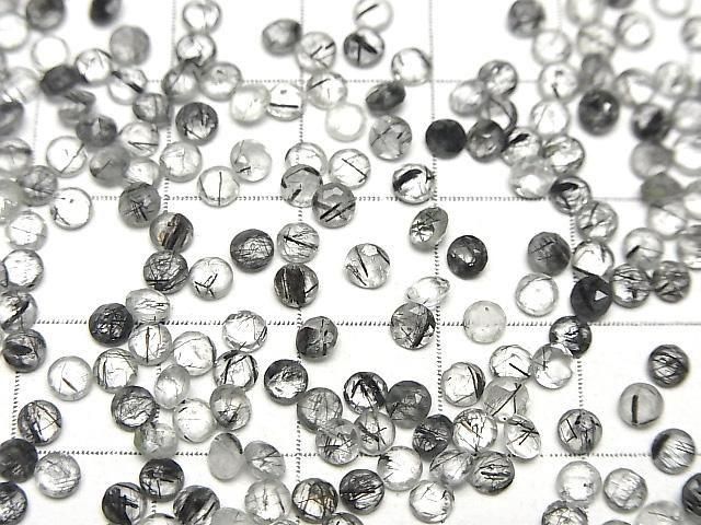 Hochwertiger Turmalin-Quarz AAA- Lose Steine Rund facettiert 3x3mm 10Stücke