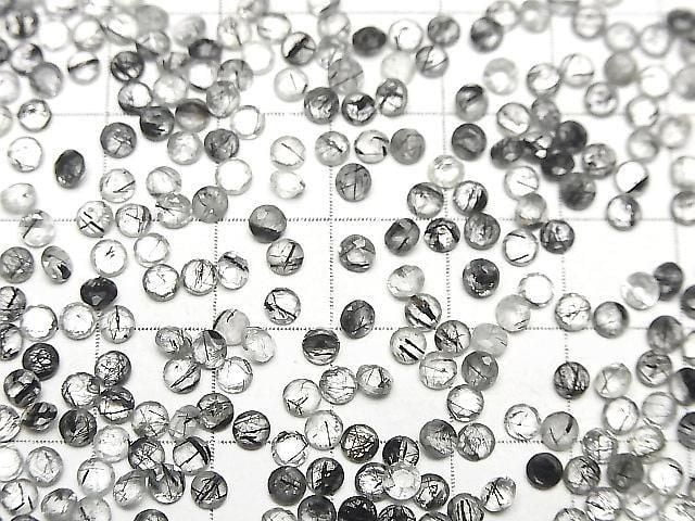 Hochwertiger Turmalin-Quarz AAA- Lose Steine Rund facettiert 3x3mm 10Stücke