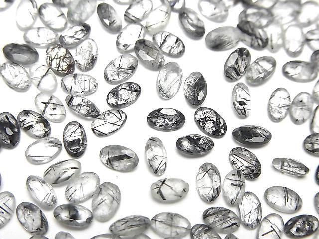 Hochwertiger Turmalin-Quarz AAA- Lose Steine Oval facettiert 5x3mm 5Stücke