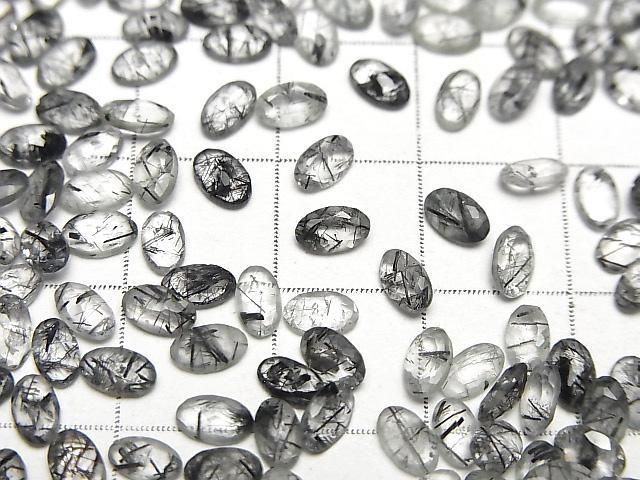 Hochwertiger Turmalin-Quarz AAA- Lose Steine Oval facettiert 5x3mm 5Stücke