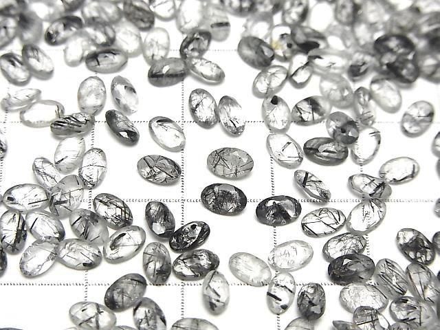 Hochwertiger Turmalin-Quarz AAA- Lose Steine Oval facettiert 5x3mm 5Stücke