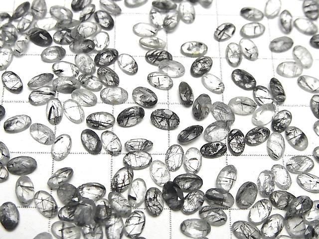 Hochwertiger Turmalin-Quarz AAA- Lose Steine Oval facettiert 5x3mm 5Stücke