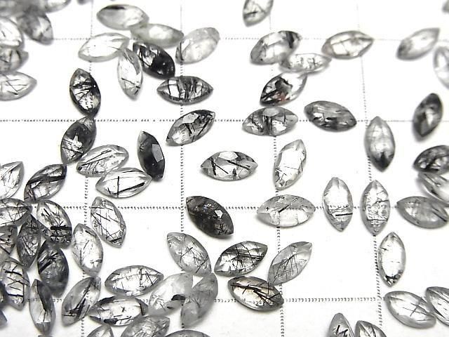 Hochwertiger Turmalin-Quarz AAA- Lose Steine Marquise facettiert 6x3mm 5Stücke