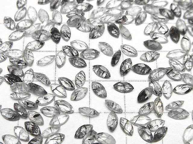Hochwertiger Turmalin-Quarz AAA- Lose Steine Marquise facettiert 6x3mm 5Stücke