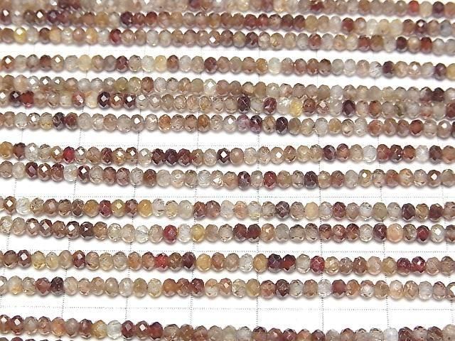 Hochwertig! Natürlicher brauner Zirkon AA facettierte Knopf-Rondelle 3x3x2mm 1 Strang Perlen (ca. 15 Zoll/36 cm)