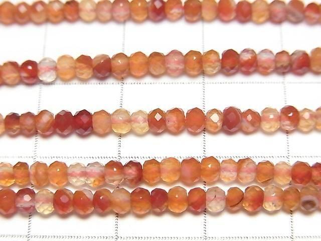 Hochwertig! Gemischte Karneol facettierte Knopf-Rondelle 3x3x2mm 1 Strang Perlen (ca. 15 Zoll/36 cm)