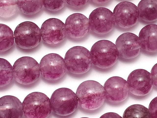 Red purple color Jade Round 8mm 1strand beads (aprx.13inch/33cm)