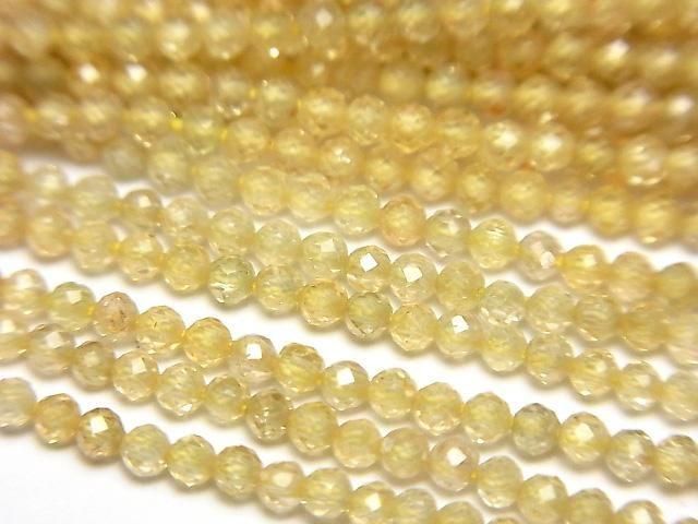 Hochwertig! Natürlicher Gelber Zirkon AAA Facettierte Runde 2mm Halb- oder 1strang Perlen (ca. 12inch/30cm)