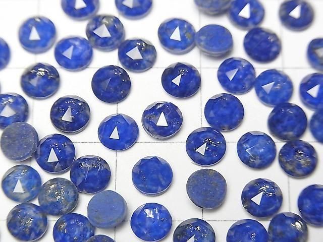 Lapislazuli x Kristall AAA Runde Rose Cut 5x5mm 5 Stück