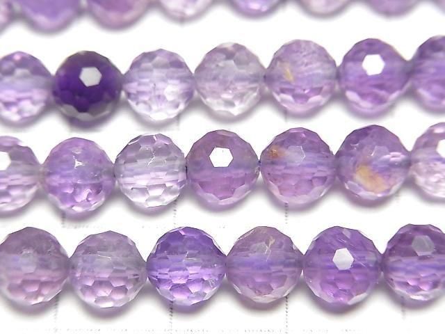 Hochwertig! Helle Farbe Amethyst AA++ 128Facettierte Runde 7mm 1strang Perlen (ca. 15inch/37cm)