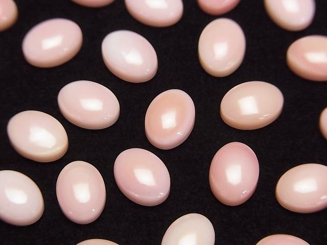 Hochwertige Königin Conch Muschel AAA Ovaler Cabochon 8x6mm 2Stk
