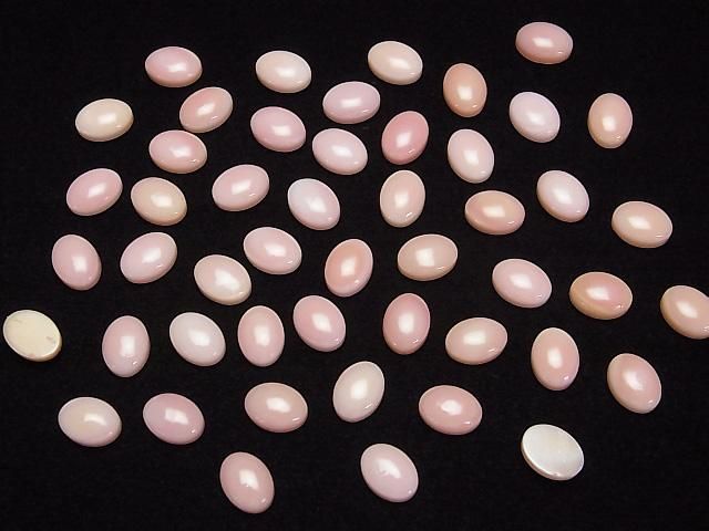 Hochwertige Königin Conch Muschel AAA Ovaler Cabochon 8x6mm 2Stk