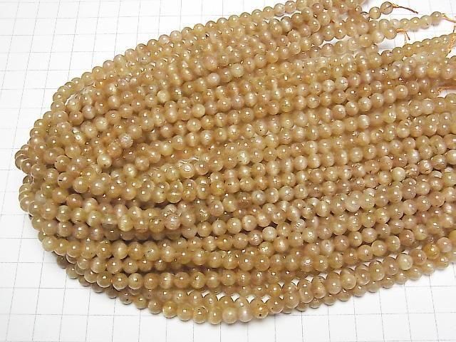 Gelber Apatit AA+ rund 6mm 1strang Perlen (ca. 15 Zoll/38 cm)