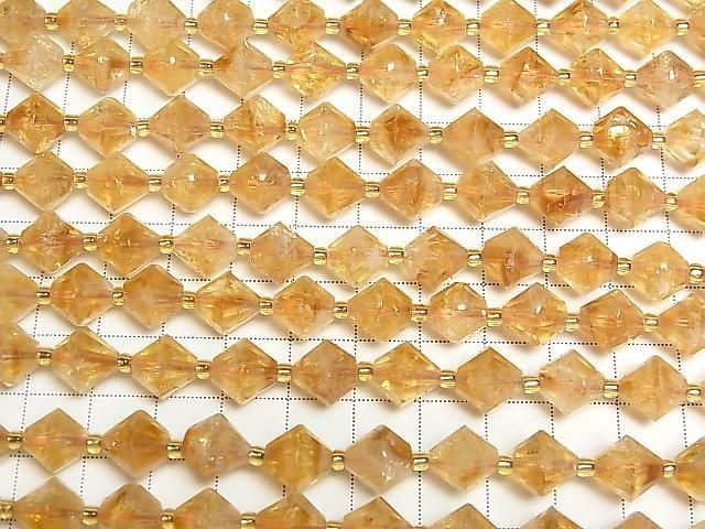 Hochwertig! Phantom Citrin AA++ Abacus Schnitt 10x10x10mm halb oder 1 Strang Perlen (ca. 15 Zoll/36 cm)