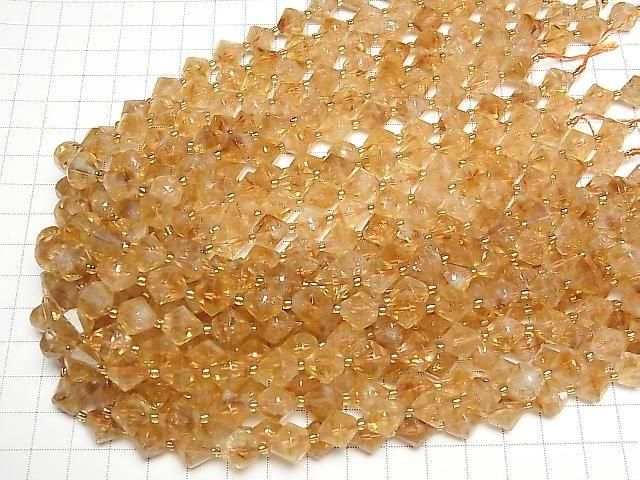 Hochwertig! Phantom Citrin AA++ Abacus Schnitt 10x10x10mm halb oder 1 Strang Perlen (ca. 15 Zoll/36 cm)