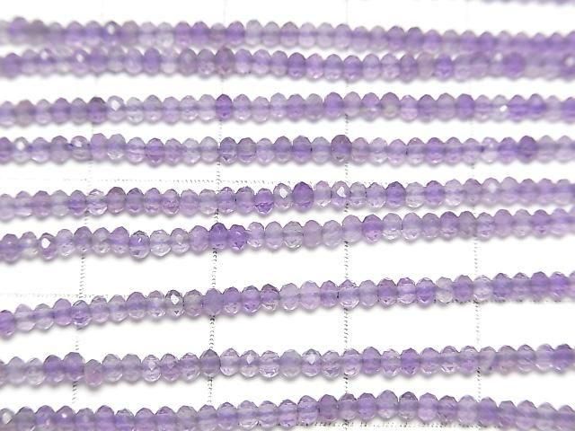 Hohe Qualität! Amethyst AAA- facettierte Knopf-Rondelle 2x2x1.5mm 1Strang Perlen (ca. 15 Zoll/37 cm)