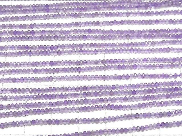 Hohe Qualität! Amethyst AAA- facettierte Knopf-Rondelle 2x2x1.5mm 1Strang Perlen (ca. 15 Zoll/37 cm)