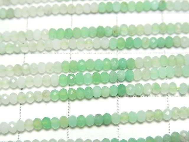 Hohe Qualität! Chrysopras AA facettierte Knopf-Rondelle 2.5x2.5x1.5mm Farbverlauf 1Strang Perlen (ca. 15 Zoll/37 cm)
