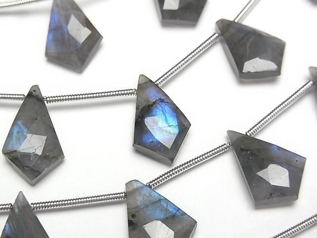 Labradorit AAA- Deformierte Diamantform 1 Strang Perlen (6 Stück)