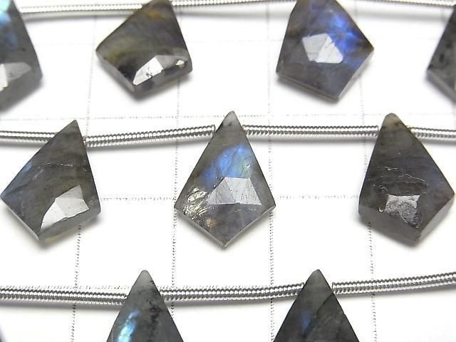 Labradorit AAA- Deformierte Diamantform 1 Strang Perlen (6 Stück)