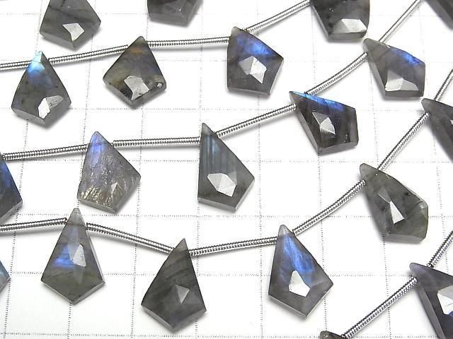 Labradorit AAA- Deformierte Diamantform 1 Strang Perlen (6 Stück)