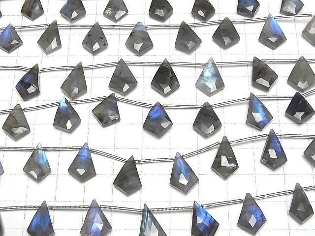 Labradorit AAA- Deformierte Diamantform 1 Strang Perlen (6 Stück)