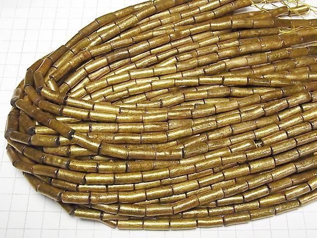 Goldkoralle Röhre 15x6x6mm 1 Strang Perlen (ca. 15 Zoll/38 cm)