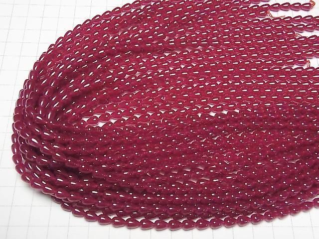 Synthetischer Rubin AAA Tropfen 7x5x5mm 1/4 oder 1Strang Perlen (ca. 15 Zoll/36 cm)