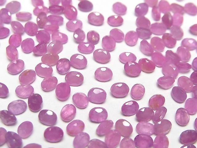 Unbehandelter rosa Saphir AAA- Lose Stein Oval facettiert 4x3mm 3 Stück
