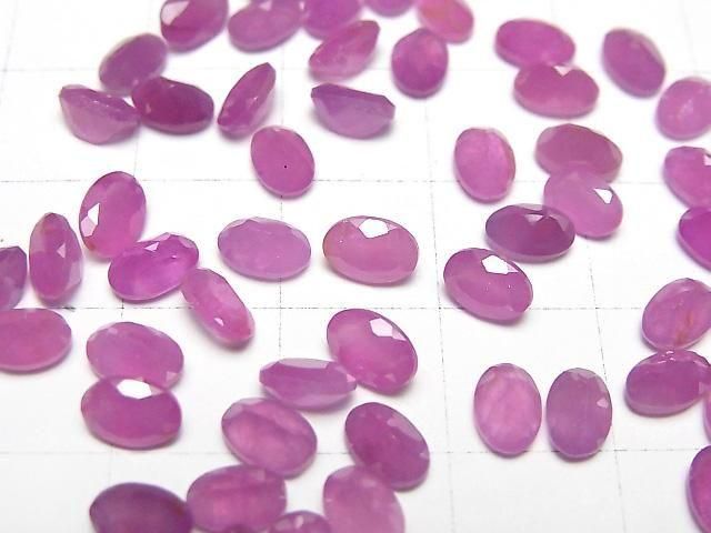 Unbehandelter rosa Saphir AAA- Lose Stein Oval facettiert 6x4mm 2 Stück