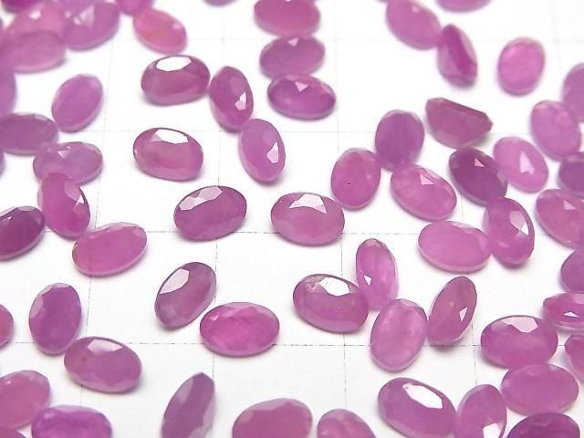 Unbehandelter rosa Saphir AAA- Lose Stein Oval facettiert 6x4mm 2 Stück