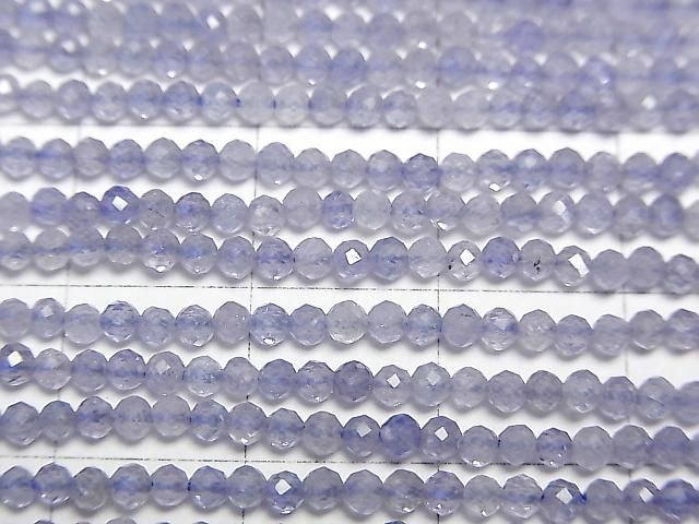 Hochwertig! Tansanit AAA- facettierte Runde 2mm 1 Strang Perlen (ca. 15 Zoll/36 cm)