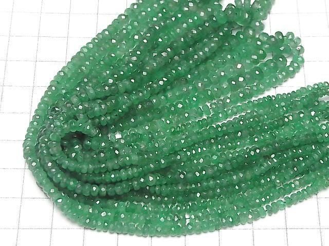Hochwertiger Smaragd AAA facettierte Knopf-Rondelle halb oder 1 Strang Perlen (ca. 15 Zoll/38 cm)