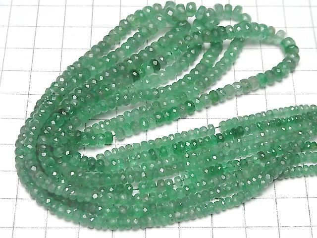 Hochwertiger Smaragd AAA facettierte Knopf-Rondelle halb oder 1 Strang Perlen (ca. 15 Zoll/38 cm)