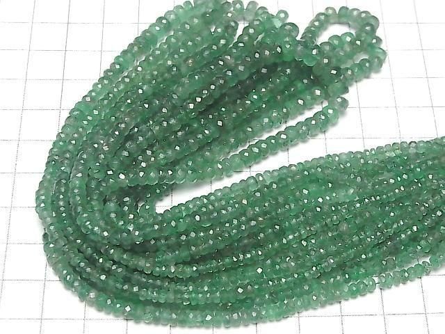 Hochwertiger Smaragd AAA- facettierte Knopf-Rondelle halb oder 1 Strang Perlen (ca. 15 Zoll/38 cm)