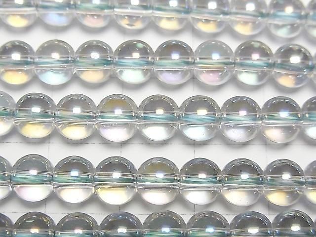 Grau Flash Kristall (geschmolzenes Quarz) Rund 6mm 1Strang Perlen (ca. 15 Zoll/36 cm)