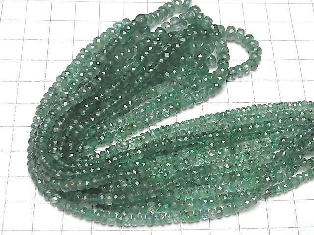 Hochwertiger Smaragd AAA- facettierte Knopf-Rondelle halb oder 1 Strang Perlen (ca. 15 Zoll/38 cm)