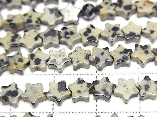 Dalmatiner-Jaspis Stern 6x6mm 1Strang Perlen (ca. 14 Zoll/35 cm)