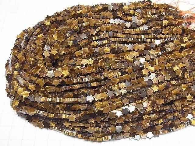 Gelber Tigerauge AA+ Stern 6x6mm 1Strang Perlen (ca. 14 Zoll/35 cm)
